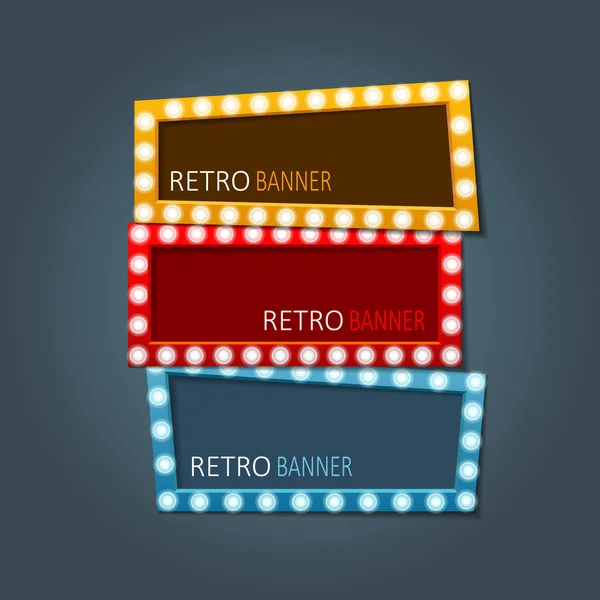 Işık efektleri ile vektör parlak retro afiş