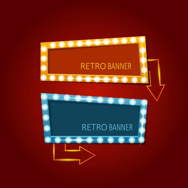 Işık efektleri ile vektör parlak retro afiş