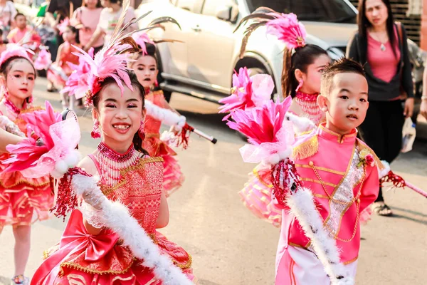 Samutsakorn Tailândia Dezembro 2019 Retrato Criança Solteira Drum Mayer Estudantes — Fotografia de Stock