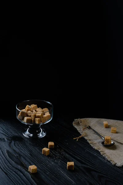 Brunt Socker Serveras Glasburk Träyta Köket Eller Matsalen — Stockfoto