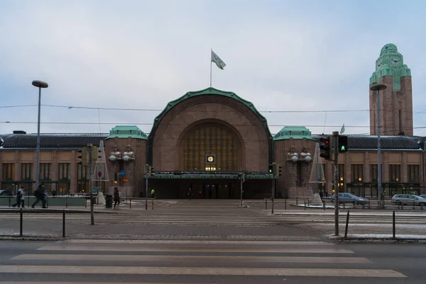 Helsinki Centraal Station Ontworpen Door Eliel Saarinen Winter Finland — Stockfoto