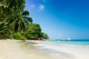 anse lazio beach on praslin island seychelles clipart