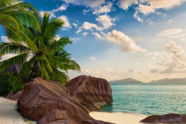 Anse forrás d'argent beach la digue sziget Seychelle-szigetek — Stock Fotó