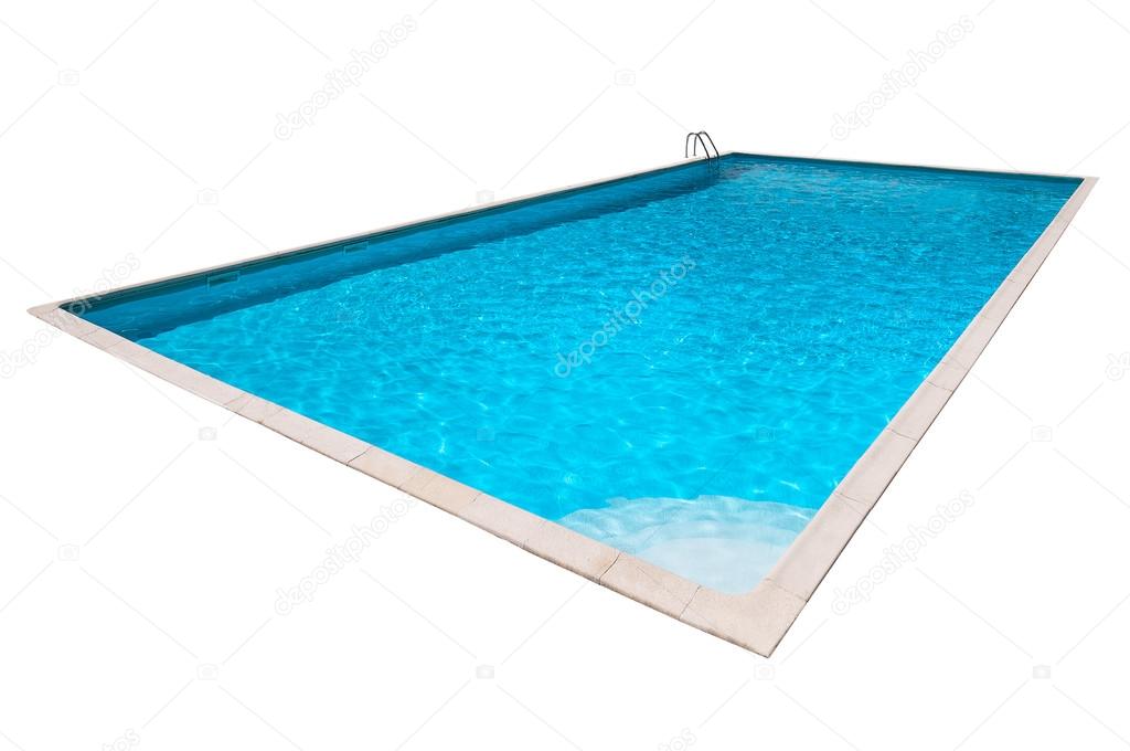 Swimming pool with blue water isolated