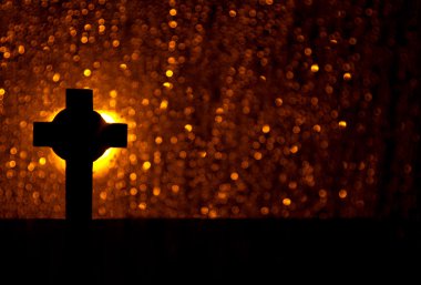 Sıcak arka ışığı ile çapraz