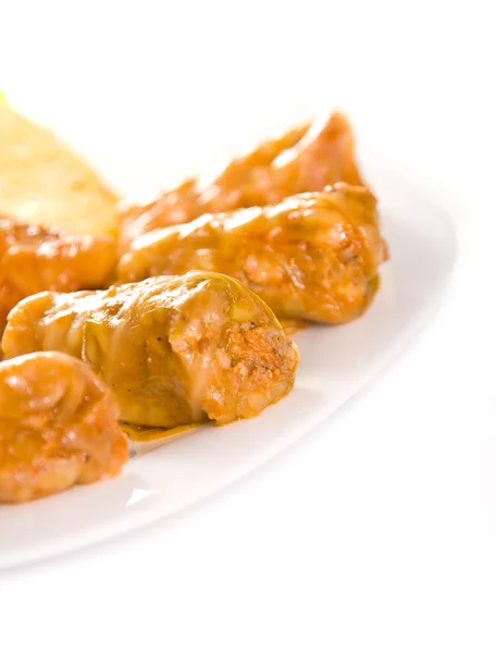 Stuffed  cabbage on white — Stock Photo, Image