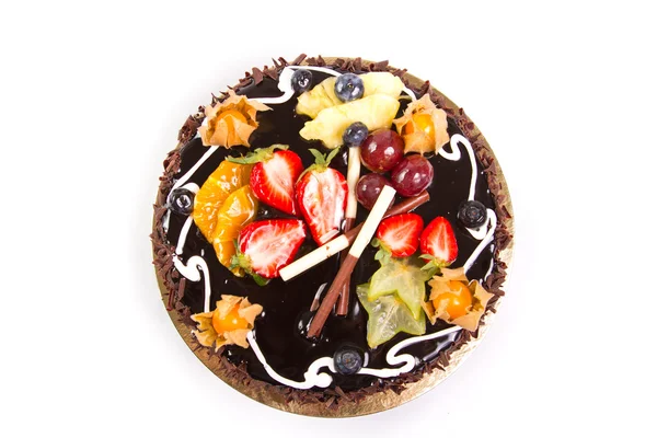 Torta al cioccolato dall'alto — Foto Stock