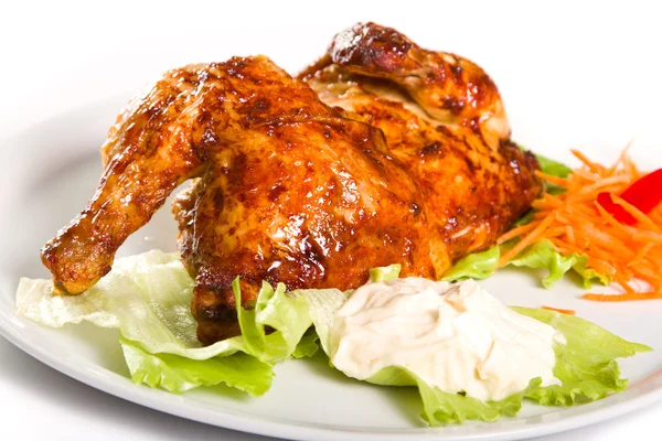 Half chicken and sauce — Stock Photo, Image