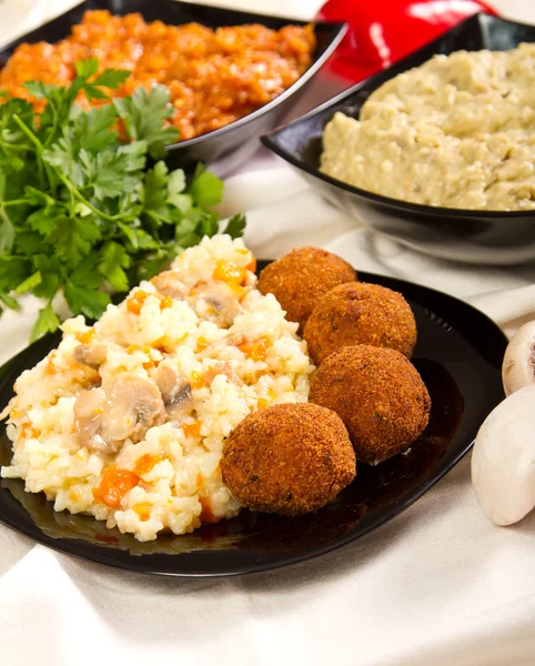 Meatballs and rice — Stock Photo, Image