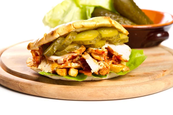 Kebap in Turkish pita bread — Stock Photo, Image