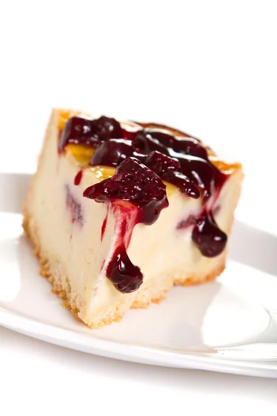Cheese cake with cherries — Stock Photo, Image