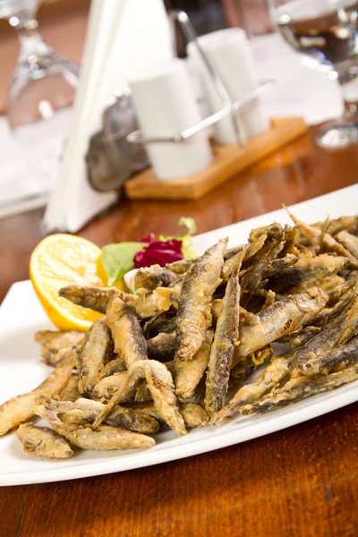 Anchovas fritas — Fotografia de Stock