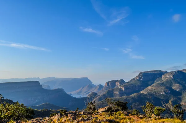 Canyon Del Fiume Blyde Panoramico Tre Rondawels Nel Percorso Panorama — Foto Stock