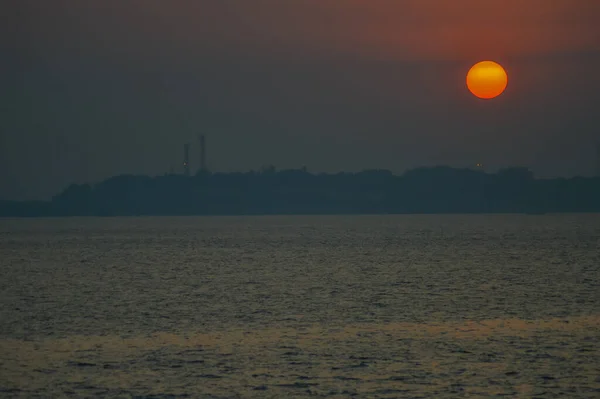 A beautiful seascape in Arabian sea while on a boat trip to Elephanta caves from Gateway of India in Mumbai