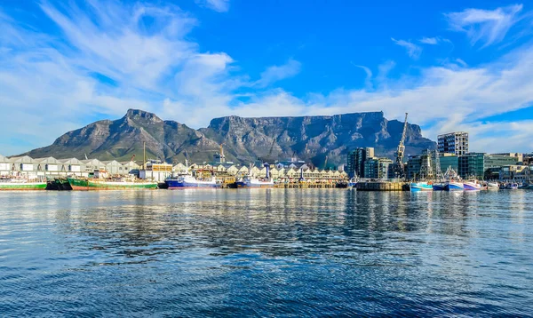 Cape Town Stolní Hora Pod Modrým Nebem Jižní Africe — Stock fotografie
