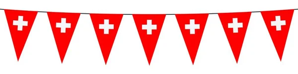 Garland Banner Colors Switzerland White Background — Stock Vector