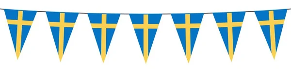 Garland Banner Színek Svédország Fehér Alapon — Stock Vector