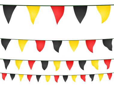 Garland banner in the colors of Belgium on a white background