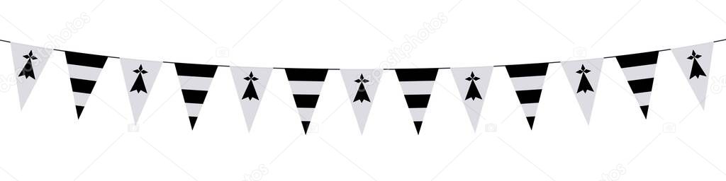 Garland banner in the colors of Brittany on a white background
