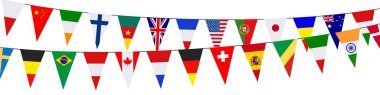 International Garland banner on a white background