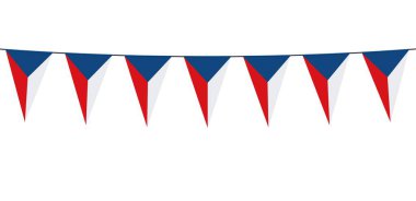 Beyaz arka planda Çek Cumhuriyeti renklerinde çelenk pankartı