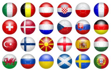 2021 kupası için metin bulunan katılımcı takımların bayrakları 