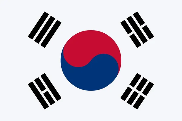 韩国的矢量旗帜 — 图库矢量图片