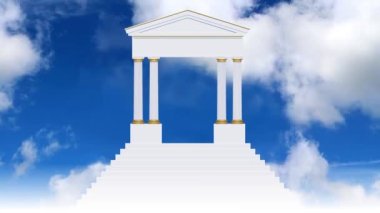 Cennete açılan mavi gökyüzü 