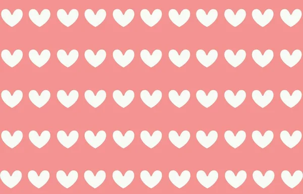 Seamless Pattern White Hearts Pink Background Illustration Design — Stock Photo, Image