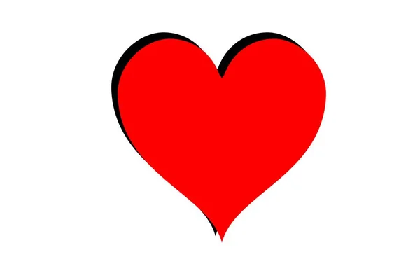 Rotes Herzförmiges Logo Auf Weißem Hintergrund Illustration Design — Stockfoto