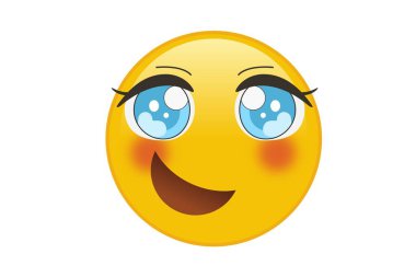 : Beyaz arkaplanda gülen yüz - illüstrasyon tasarımı