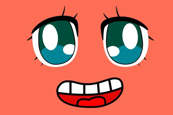 Ein Cartoon Gesicht Auf Orangefarbenem Hintergrund Illustrationsdesign — Stockfoto