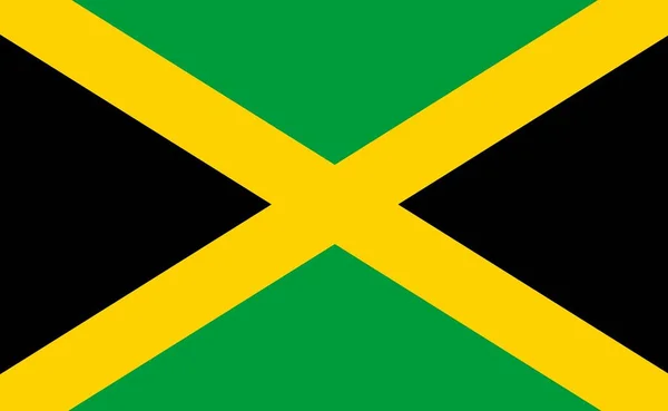 Nationalflagge Jamaikas Originalgröße Abbildung — Stockfoto