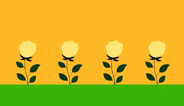 Farbe Tulpen Blumen Auf Orangefarbenem Hintergrund Illustration Design — Stockfoto