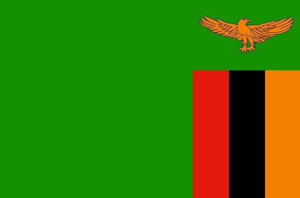 Bandera Zambia Dimensiones Precisas Colores Oficiales Símbolo Del Patriotismo Libertad — Foto de Stock