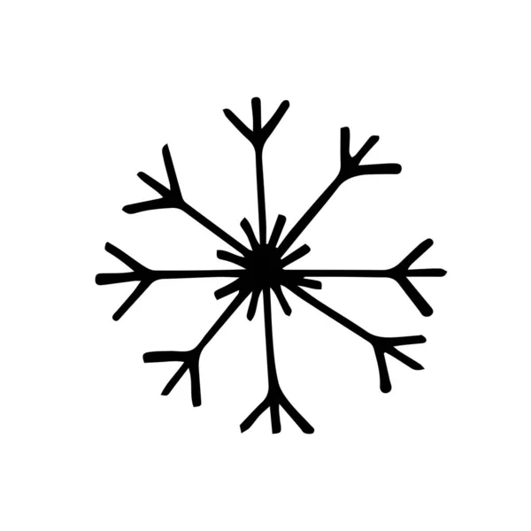Sněhová Vločka Kreslená Ručně Ilustratio Sněhových Vloček Pro Vánoční Zimní — Stockový vektor