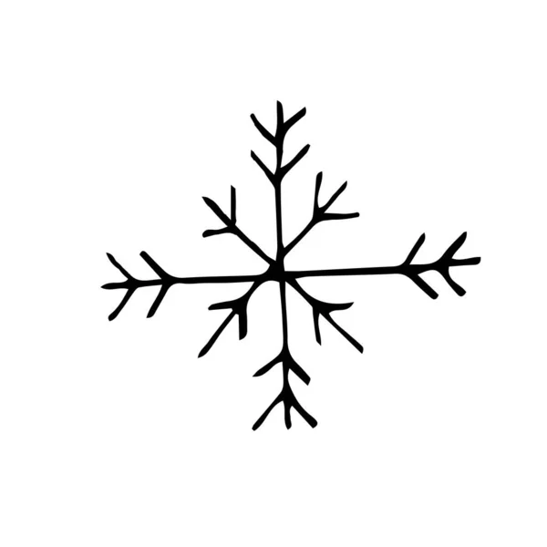 Sněhová Vločka Kreslená Ručně Ilustratio Sněhových Vloček Pro Vánoční Zimní — Stockový vektor