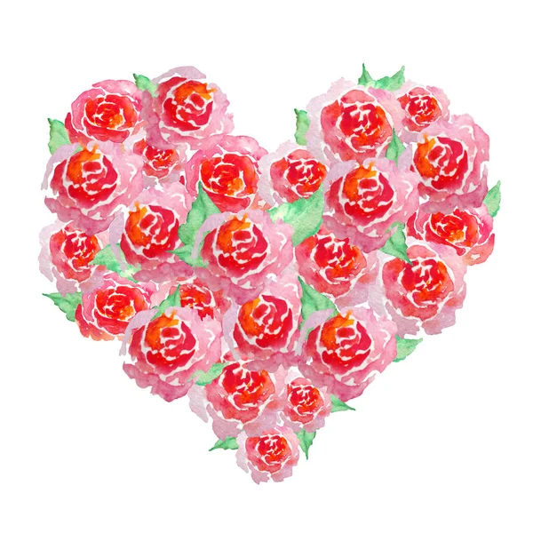 Corazón Floral Para San Valentín Elegante Colección Floral Con Hermosas — Vector de stock