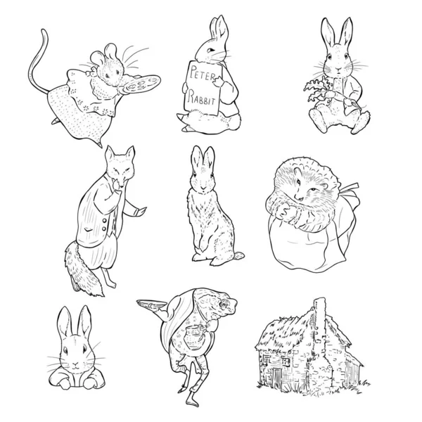 Peter Rabbit, sanat tarzı çizimler, karalama, karakterler..