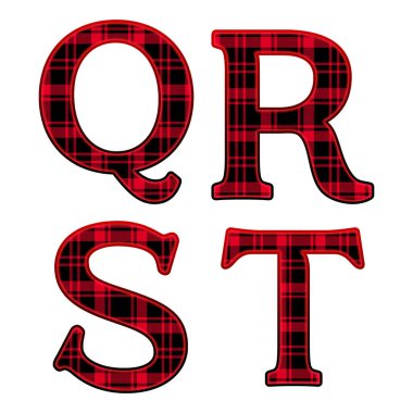 Noel Ekoseli Büyük Harfler seti, parlak kırmızı alfabe.