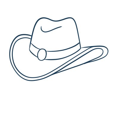 Kovboy şapkası, Çizgi Sanat Kovboy mavisi çizim.