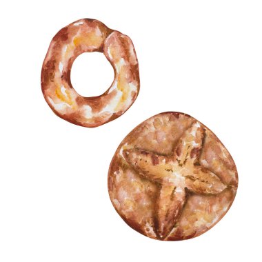 Suluboya ekmek, ve hamur işleri, fırın tasarımı için çizimler, ev yapımı pişirme.