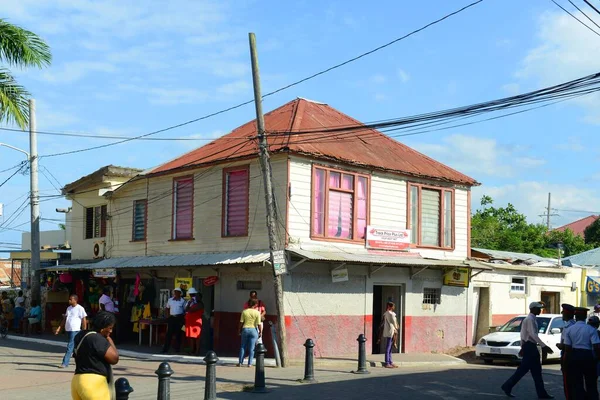 ファルマスハーバーレーンはジャマイカのファルマスの歴史的なダウンタウンに位置しています — ストック写真
