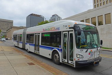 Nashville MTA halk otobüsü Nashville, Tennessee, ABD.