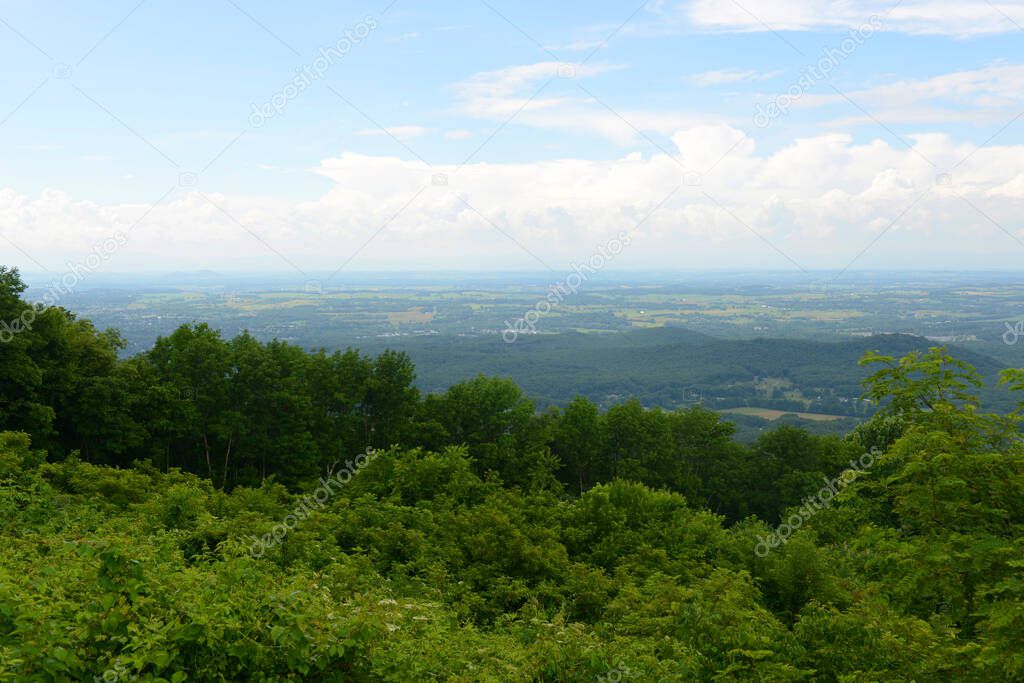 Aerial view in Virginia, USA. Shenandoah National Park is a part of Blue Ridge Mountains in Virginia.