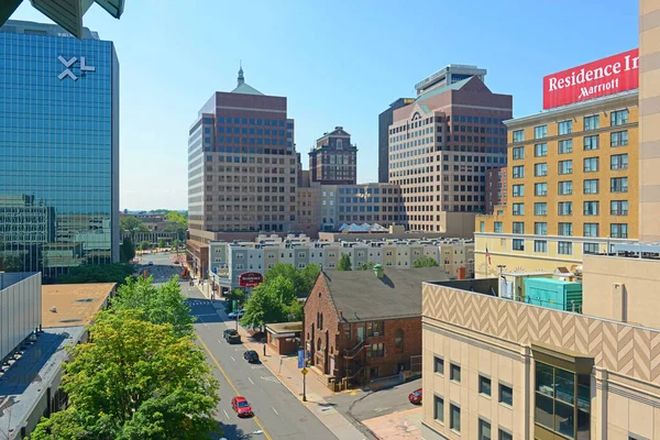 Hartford Città Moderna Skyline Market Street Nel Centro Hartford Connecticut — Foto Stock