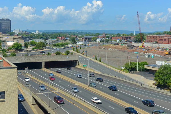 Interstate Highway Welkom Hartford Kanaal Het Centrum Van Hartford Connecticut — Stockfoto