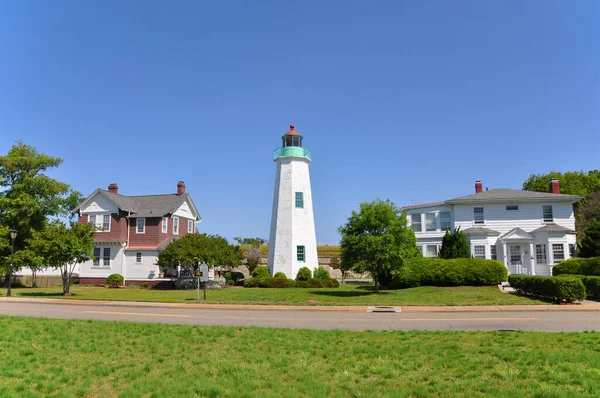 Old Point Comfort Lighthouse Keeper Quarters Fort Monroe Chesapeake Bay — Stock fotografie