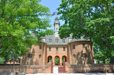 Capitol of British Colony in Williamsburg, Virginia VA, USA. The capitol is a reconstruction of the original 1705 building. clipart