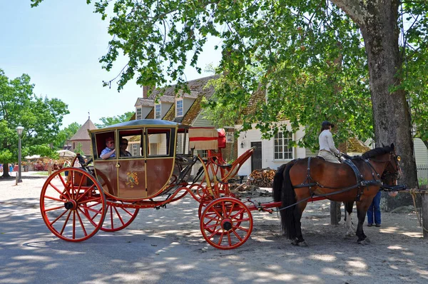 Horse Drawn Carriage Tours British Colony Williamsburg Virginia Verenigde Staten — Stockfoto